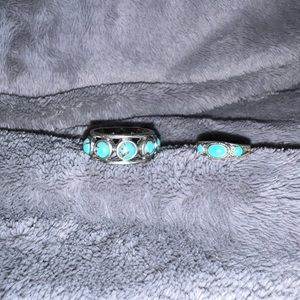 Turquoise colored rings